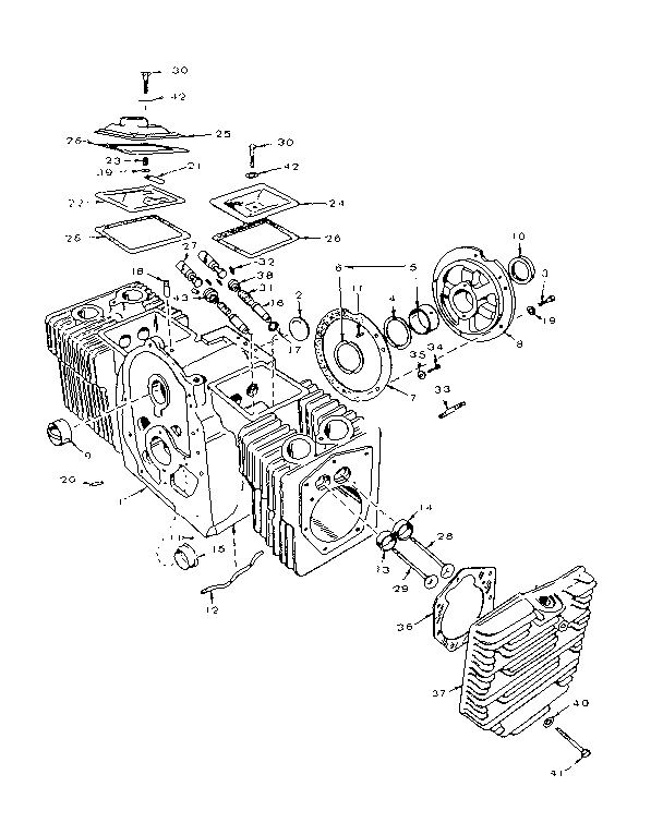 ONAN 20hp horizontal shaft opposed piston engine diagrams