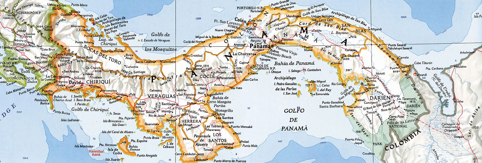 Mapa De Nicaragua Con El Relieve Del Pacifico