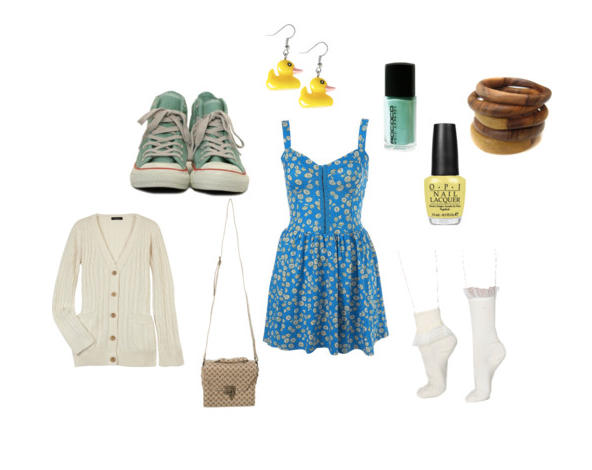 daisy dress,polyvore