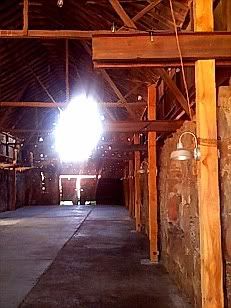 Interior of old barn at Santa Margarita Ranch