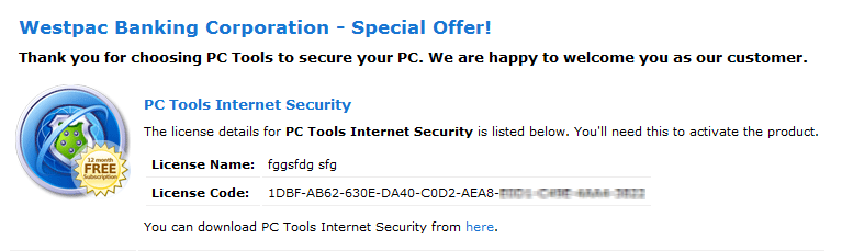 pc tools internet security 2009 free license key